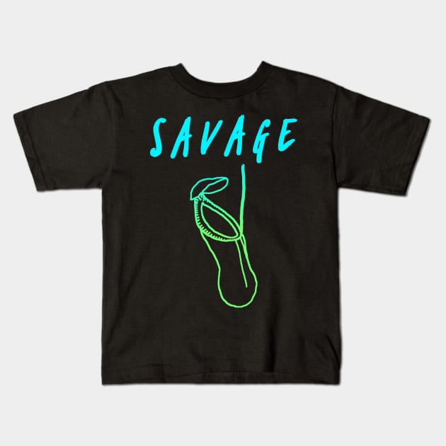 Savage Nepenthes Kids T-Shirt by QuasaiBonsai